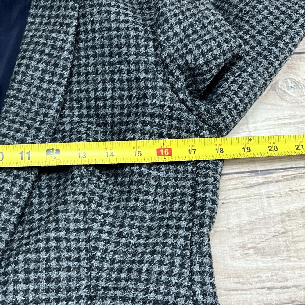 J. Crew Blazer Parke Womens size 6 Wool in Houndstooth Slate Grey Black Lined - Picture 6 of 7